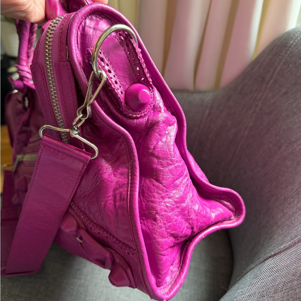 Balenciaga city Fuchsia Pink Leather Satchel - Picture 4 of 11